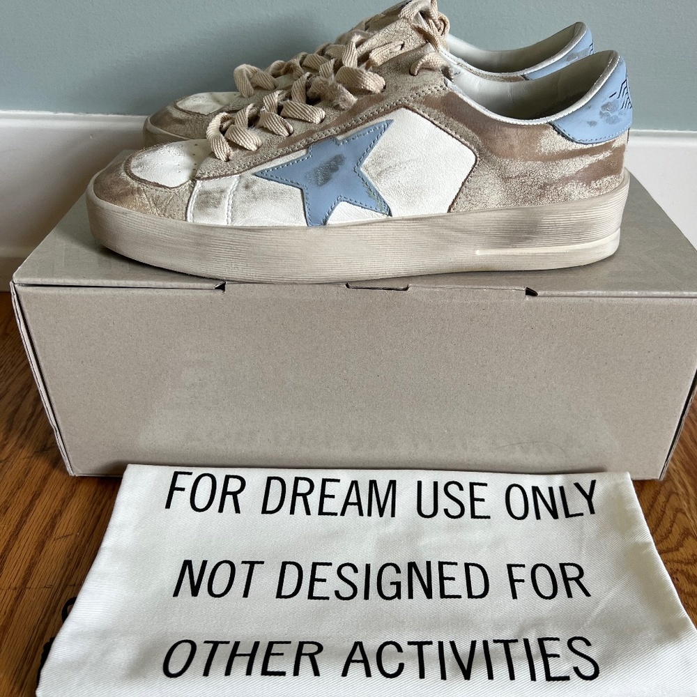 Golden Goose Sneakers in Beige and Light Blue